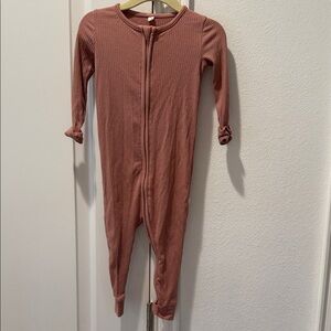 Charming Dusty Rose Kids Double Zip Footie MORI